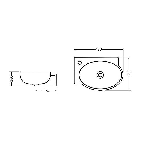 Раковина Qtap Leo 430x285x160 White QT11111008LW - Фото - 2