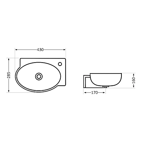 Раковина Qtap Leo 430x285x160 White QT11111008RW - Фото - 2