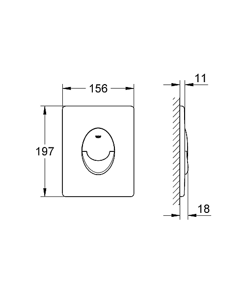 Кнопка зливу Skate Air 38505KF0 чорний Grohe - Фото - 8