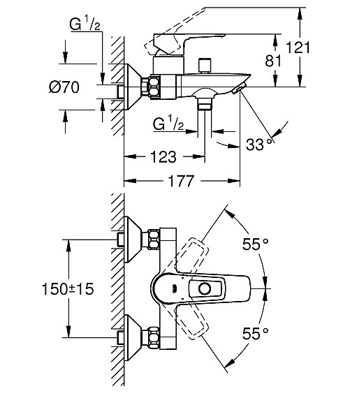 Набір змішувачів для ванни 3 в 1 Bau Loop New UA123215M1 Grohe - Фото - 5