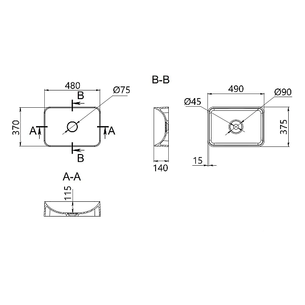 Раковина-чаша Qtap Tern 480х370х135 White QT17116069W - Фото - 2