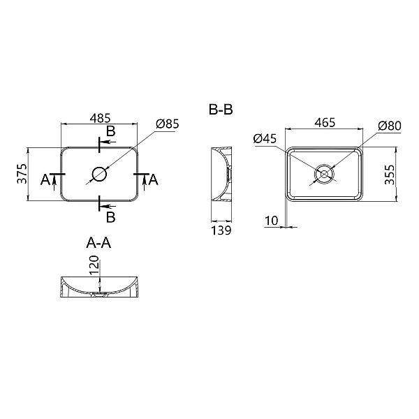 Раковина-чаша Qtap Tern 480х370х135 Matt black QT176069MB - Фото - 2