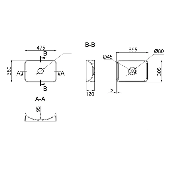 Раковина-чаша Qtap Aquarius 470x380x120 White QT21116302W - Фото - 2