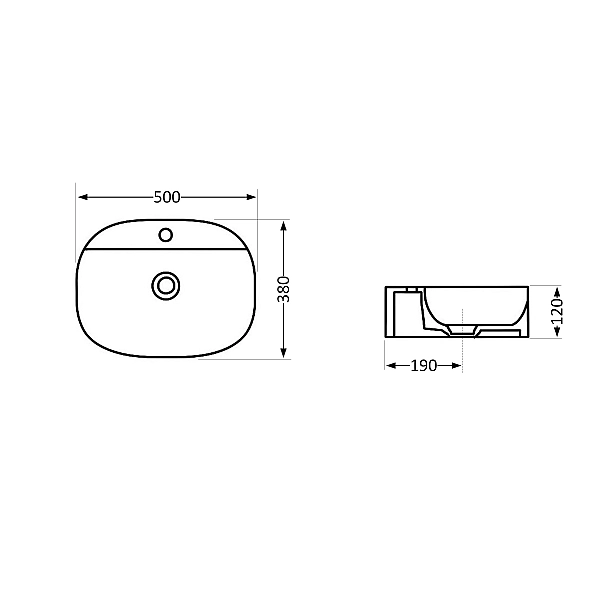 Раковина-чаша Qtap Scorpio 500x380x120 Matt black QT146533MB - Фото - 2