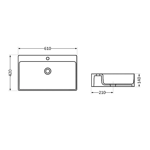 Раковина Qtap Nando LT 610х420х140 White QT12116146W - Фото - 2