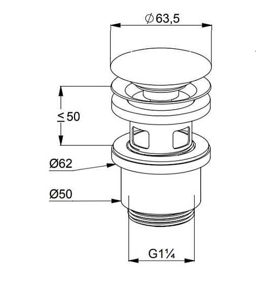 Донний клапан Push-Open (1042405-00), Kludi - Фото - 2