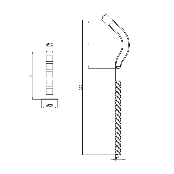 Крепеж Thermo Alliance Standart на чугунный радиатор 10х230 мм SD113230 - Фото - 2