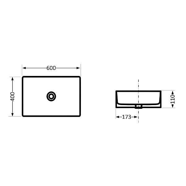 Раковина-чаша Qtap Tern 600x400x110 White QT171180841W - Фото - 2