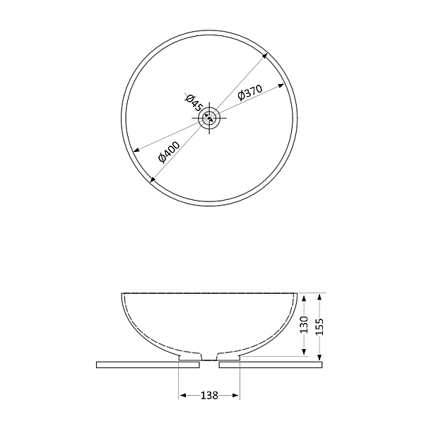Раковина-чаша Qtap Owl 400х400х155 White QT1911K53WN - Фото - 2