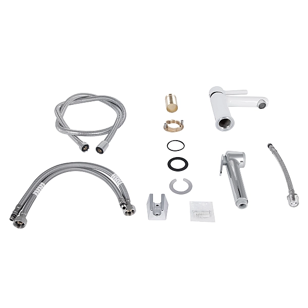 Смеситель для раковины Qtap Grand (с гигиеническим душем) QTGRA272CRW45671 Chrome/White - Фото - 7