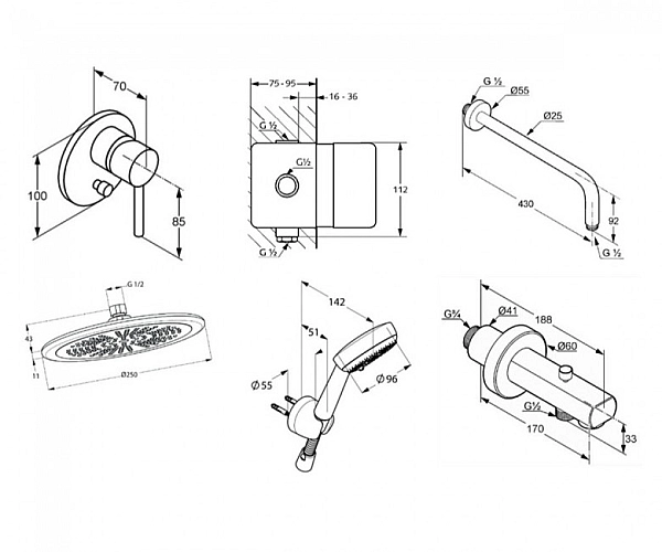 Душова система 7 в 1 Bozz (386310576), Kludi - Фото - 2