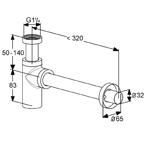 Сифон для умивальника G1 (1002039-00), Kludi - Фото - 2