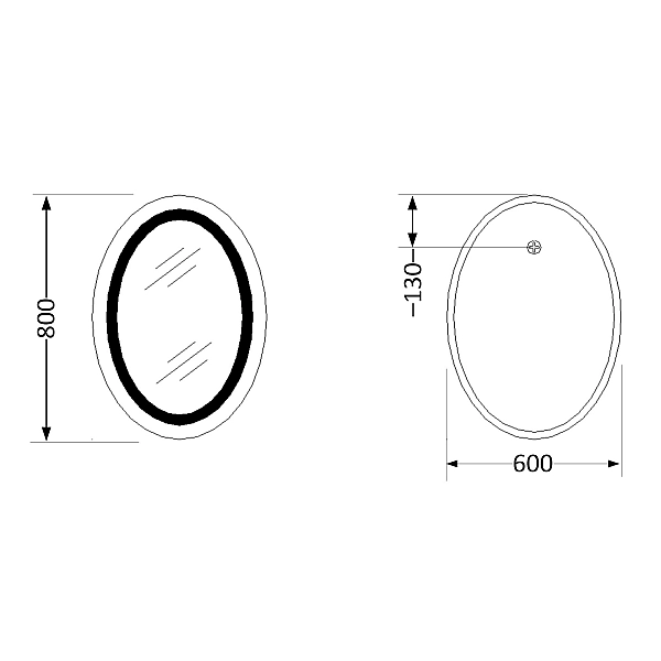 Зеркало Lidz Vida 800х600 с LED-подсветкой Touch, с антизапотеванием, с диммером, рег. яркости LD78LF6080 - Фото - 2