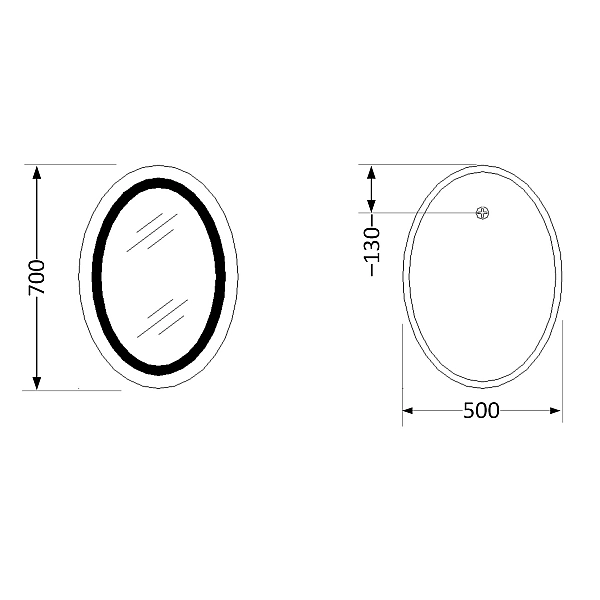 Зеркало Lidz Vida 700х500 с LED-подсветкой Touch, с антизапотеванием, с диммером, рег. яркости LD78LF5070 - Фото - 2