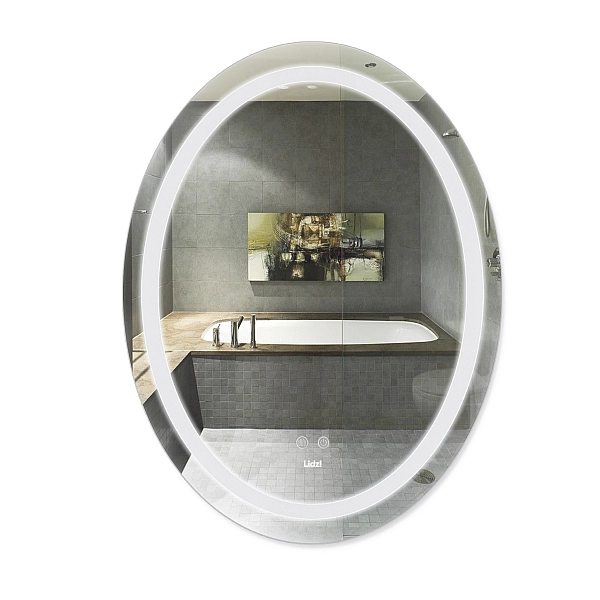 Дзеркало Lidz Vida 700х500 з LED-підсвічуванням Touch, з антизапотіванням, з димером, рег. яскравості LD78LF5070