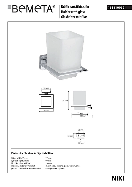 Стакан з тримачем Niki (153110052), Bemeta - Фото - 2