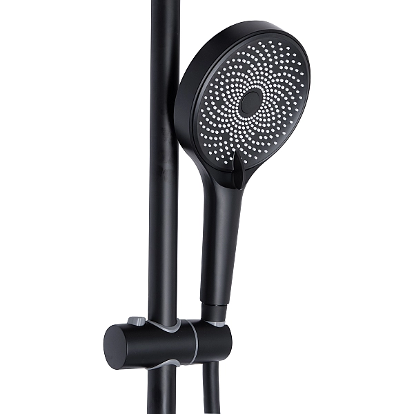 Душова система універсальна Qtap Slavonice на три споживача (з виливом) QTSLA111BLM45906 Black Matt - Фото - 4