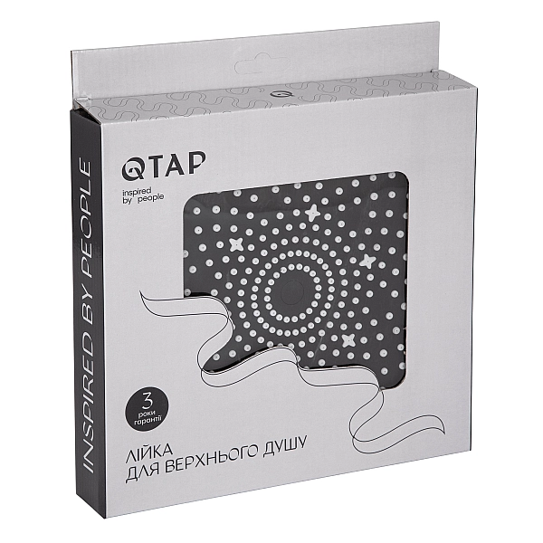 Лейка для верхнего душа Qtap Hlavova D 230 мм округлая QTHLA107BLM45788 Black Matt - Фото - 5