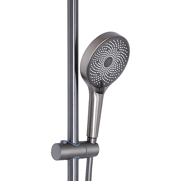 Душова система для душу Qtap Slavonice на два споживача QTSLA110GMB45913 Gunmetal Black PVD - Фото - 4