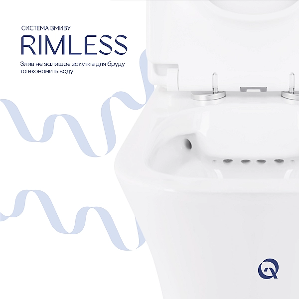 Унітаз-компакт Qtap Presto Quadro безободковий з сидінням Soft-close QT24221215AW - Фото - 5