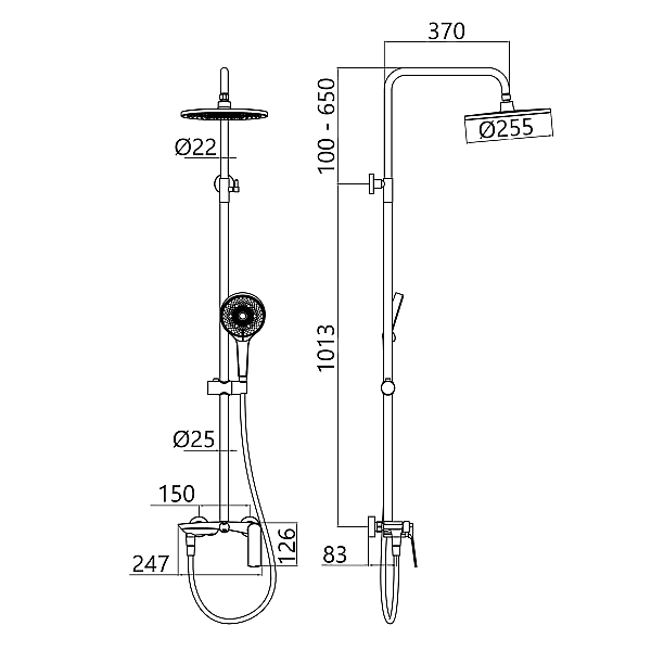 Душевая система универсальная Qtap Slavonice на три потребителя (с изливом) QTSLA111CRM45909 Chrome - Фото - 2