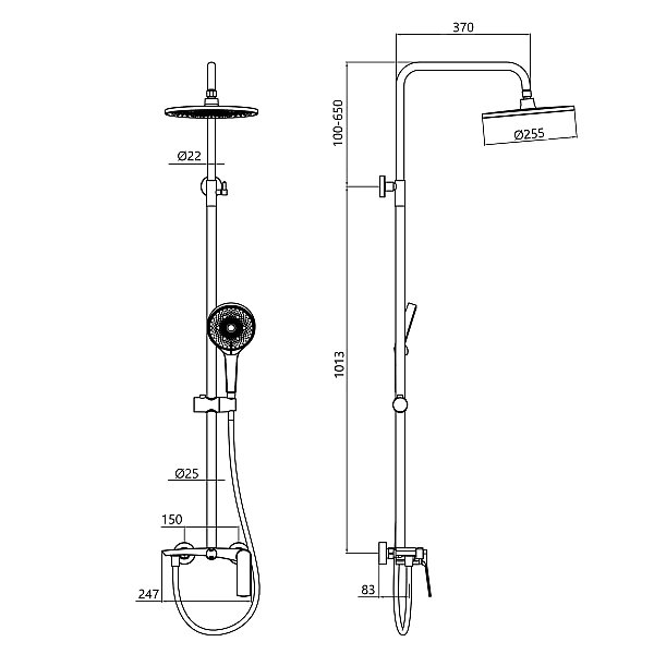 Душова система для душу Qtap Slavonice на два споживача QTSLA110CRM45912 Chrome - Фото - 2