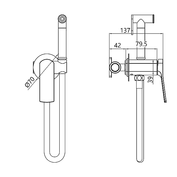 Набор для гігієнічного душу Qtap Slavonice округлий QTSLA262CRM45915 Chrome - Фото - 2