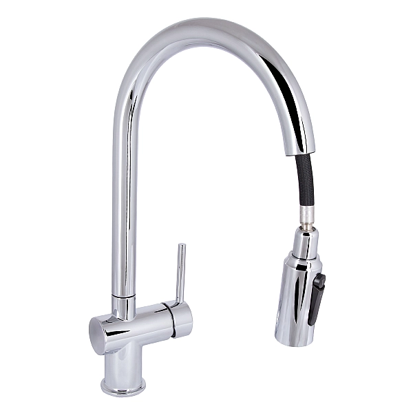 Смеситель для кухни Qtap Rozcesti с выдвижным изливом с подключением для питьевой воды QTROZ366CRM45938 Chrome - Фото - 3
