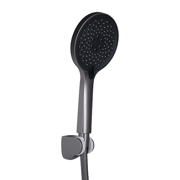 Змішувач для ванни Qtap Vlasta New (з душовим гарнітуром) QTVLA259GMB45643 Gunmetal Black PVD - Фото - 4