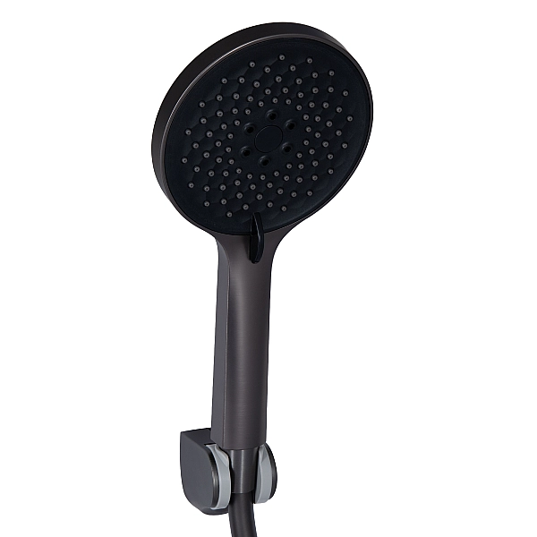 Змішувач для ванни Qtap Vlasta New з довгим поворотним виливом (з душовим гарнітуром) QTVLA260GMB45645 Gunmetal Black PVD - Фото - 4