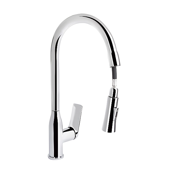 Змішувач для кухні Qtap Vlasta New з висувним виливом QTVLA344CRM45646 Chrome - Фото - 3