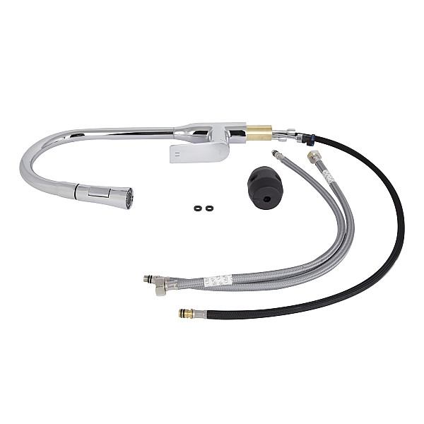 Змішувач для кухні Qtap Vlasta New з висувним виливом QTVLA344CRM45646 Chrome - Фото - 8