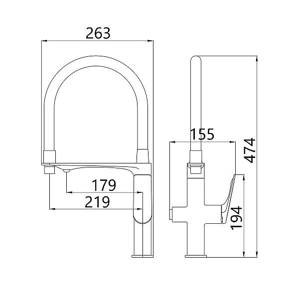Змішувач для кухні Qtap Vlasta New з гнучким виливом з підключенням для питної води QTVLA364GMB45649 Gunmetal Black PVD - Фото - 2