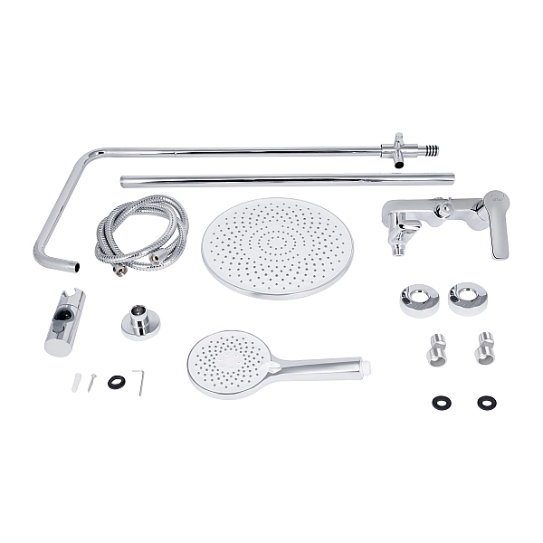 Душова система універсальна Qtap Taurus на три споживача (з виливом) QTTAU111CRM45665 Chrome - Фото - 12