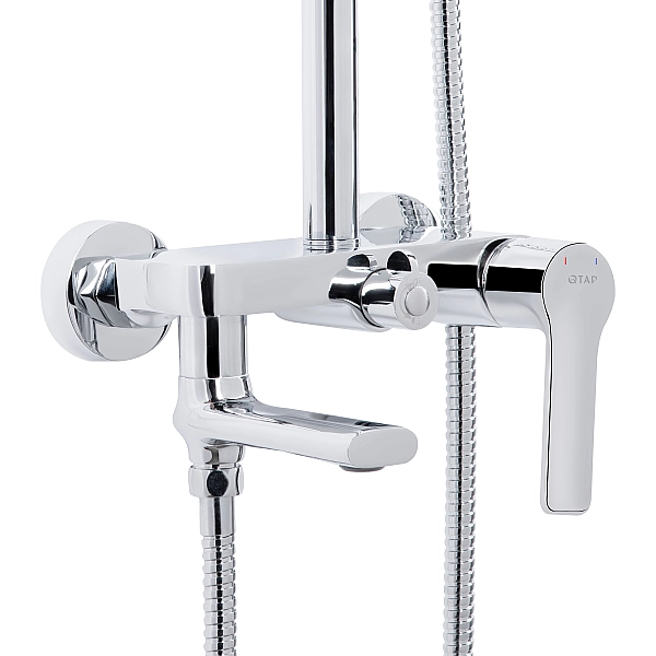 Душова система універсальна Qtap Taurus на три споживача (з виливом) QTTAU111CRM45665 Chrome - Фото - 3
