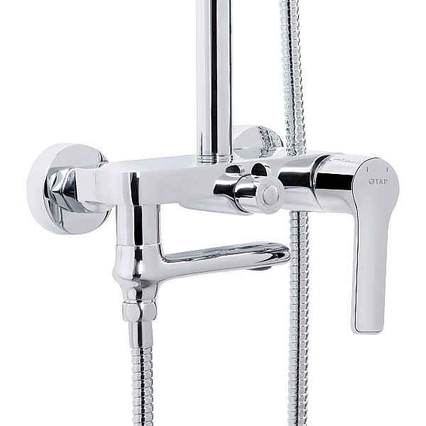 Душова система універсальна Qtap Taurus на три споживача (з виливом) QTTAU111CRM45665 Chrome - Фото - 4