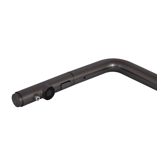 Смеситель для кухни Qtap Rozcesti с выдвижным изливом с подключением для питьевой воды QTROZ367GMB45942 Gunmetal Black PVD - Фото - 5