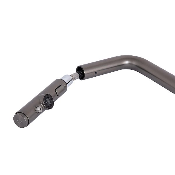 Смеситель для кухни Qtap Rozcesti с выдвижным изливом с подключением для питьевой воды QTROZ367GMB45942 Gunmetal Black PVD - Фото - 6