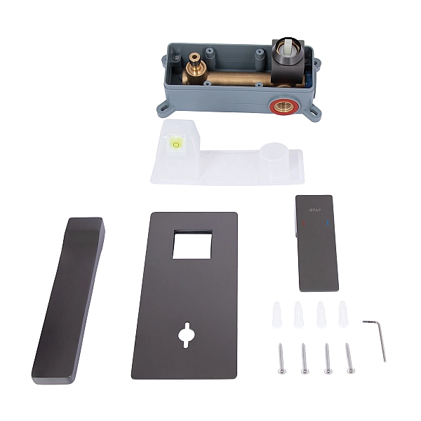 Змішувач для раковини Qtap Gemini прихованого монтажу QTGEM273GMB45695 Gunmetal Black PVD - Фото - 8