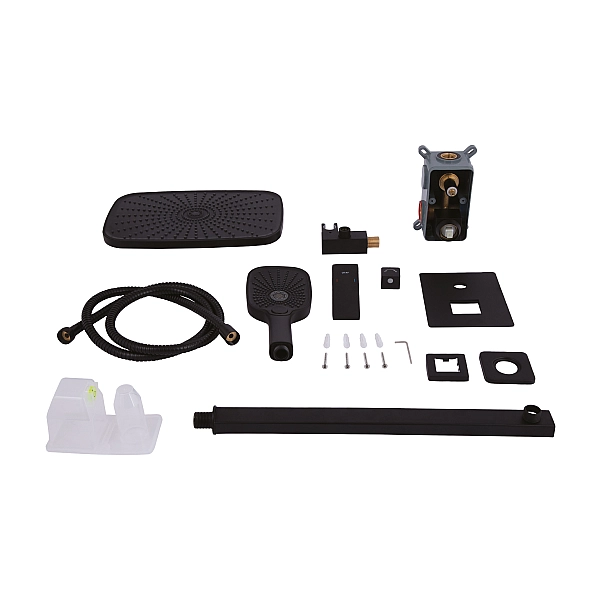 Душевая система для душа Qtap Gemini скрытого монтажа на два потребителя QTGEM113BLM45697 Black Matt - Фото - 12