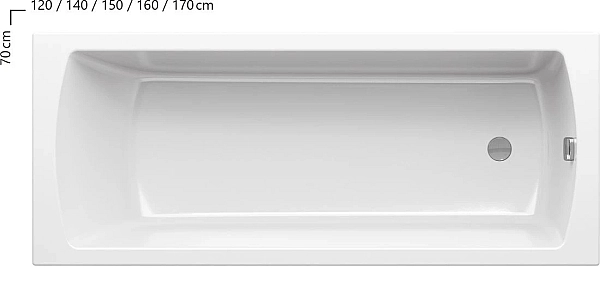 Ванна прямокутна Classic II 160x70 RAVAK