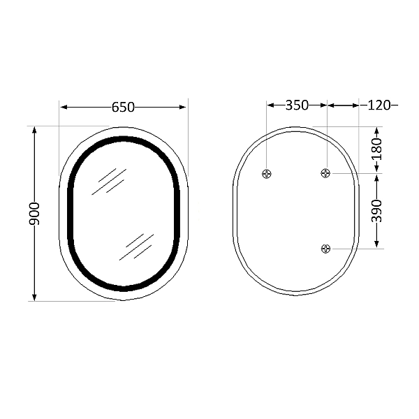 Дзеркало Qtap Gemini 650х900 з LED-підсвічуванням Touch, з антизапотіванням, з димером, рег. темп. кольору (3000-6500K) Reverse QT2578R6590 - Фото - 2