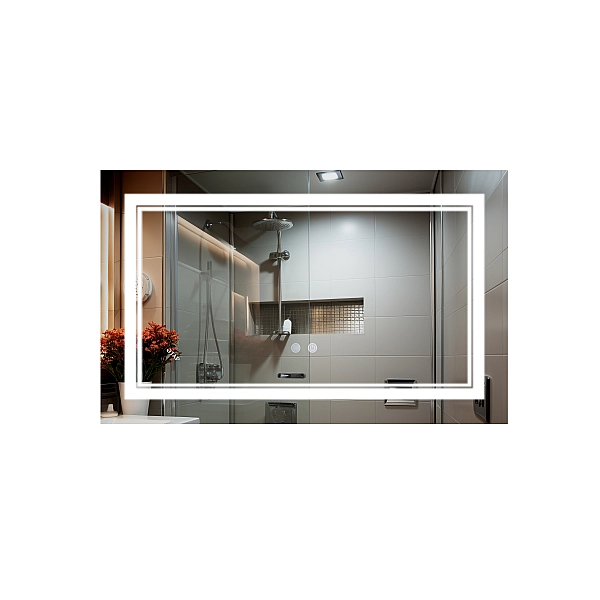 Дзеркало Qtap Cardinal (CA1) 800х500 з LED-підсвічуванням Touch, з антизапотіванням, з димером, рег. темп. кольору (3000-6500K) Reverse QT0478C5080