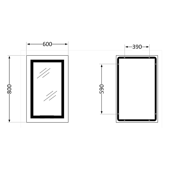 Дзеркало Qtap Cardinal 600х800 з LED-підсвічуванням Touch, з антизапотіванням, з димером, рег. темп. кольору (3000-6500K) QT0478C6080 - Фото - 2