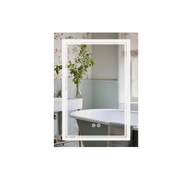 Зеркало Qtap Cardinal 600х800 с LED-подсветкой Touch, с антизапотеванием, с диммером, рег. темп. цвета (3000-6500K) QT0478C6080