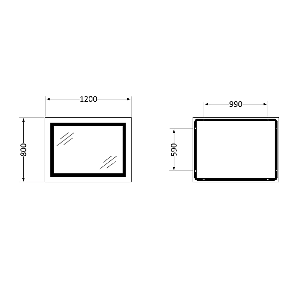 Дзеркало Qtap Cardinal 1200х800 з LED-підсвічуванням Touch, з антизапотіванням, з димером, рег. темп. кольору (3000-6500K) QT0478C12080 - Фото - 2