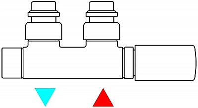 Набір вентилів інтегрований термостатичний кутовий лівий хром Terma - Фото - 2