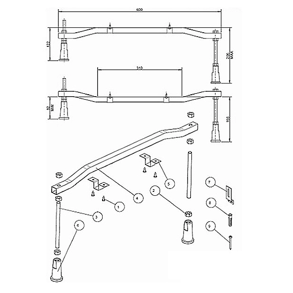 Комплект ніжок для ванни SN14, Kolo - Фото - 2