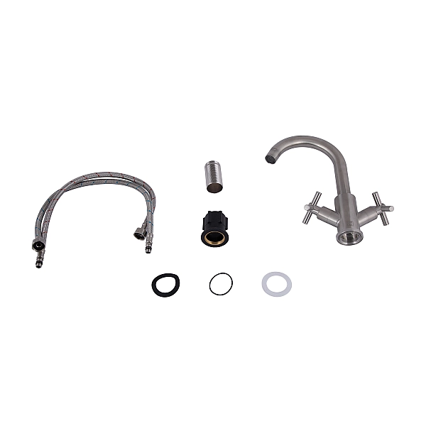 Смеситель для кухни Lidz Wind 161F двухвентильный LDWIN161FNKS46098 Nickel - Фото - 4