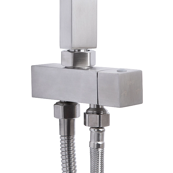 Душевая стойка универсальная Lidz Kubis 1120 на два потребителя LDKUB1120NKS46111 Nickel - Фото - 3